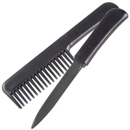 Black Comb WIth Hidden Knife - Comb Knife - Tophatter Daily Deals